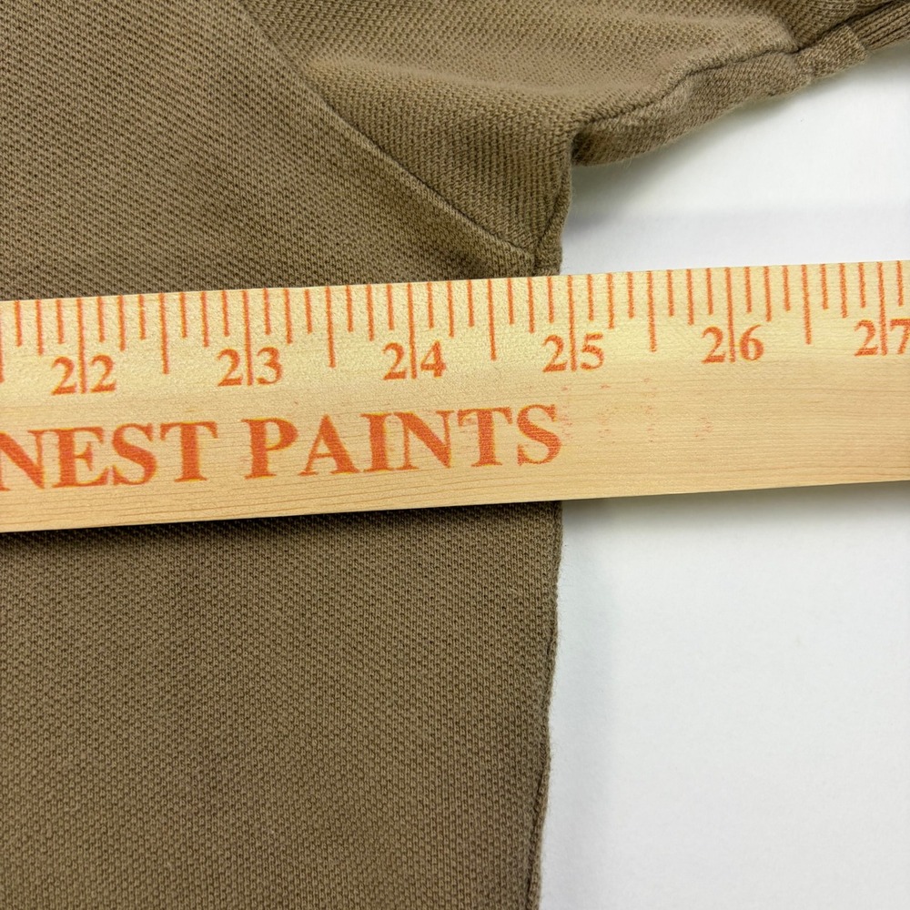 Vintage Polo Ralph Lauren Pique Polo Shirt Mens XL Tan Blue Pony Short Sleeve - Picture 5 of 7